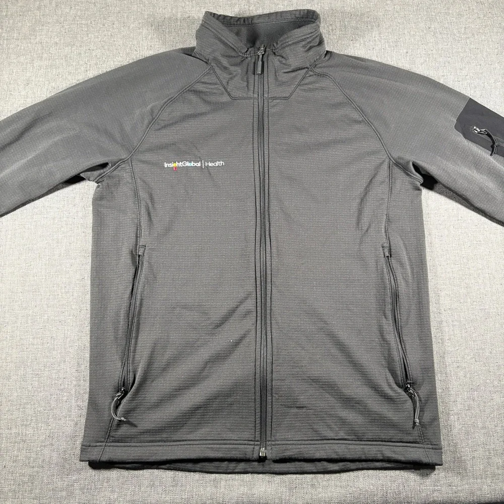 The North Face Fleece Jacket Mens Large Gray Full Zip Grid Tech Lightweight